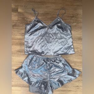 Elegant blue Satin Sleepwear Set